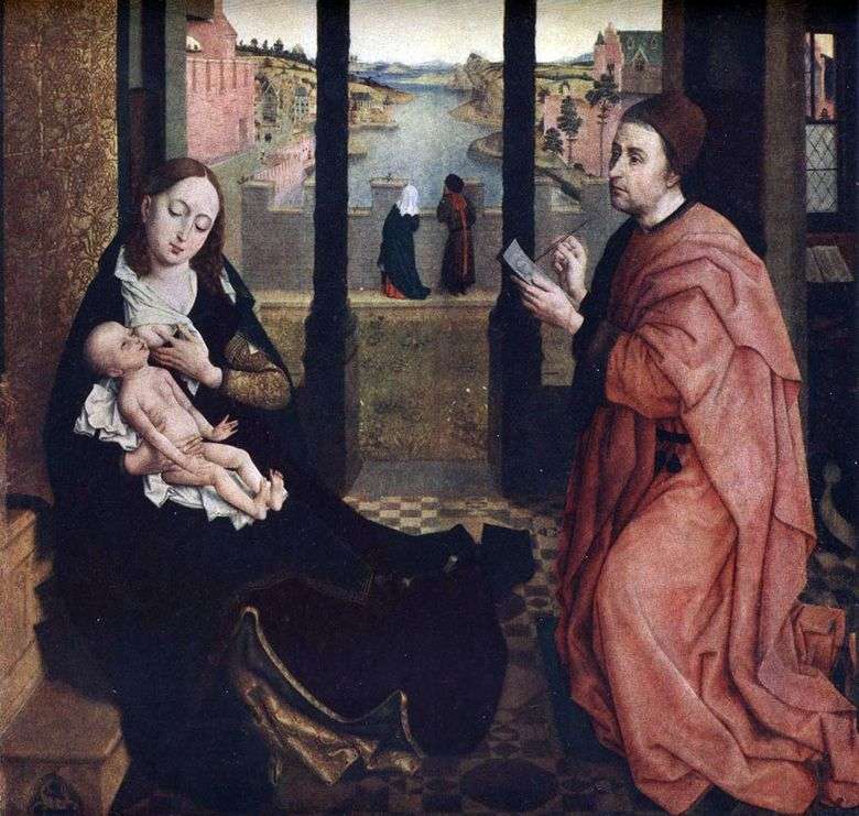 Opis obrazu Rogiera van der Weydena Święty Łukasz malujący Madonnę