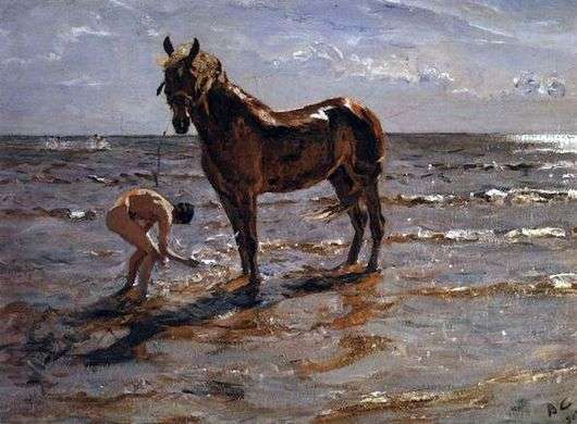 Opis obrazu Walentyna Serowa Kąpanie konia