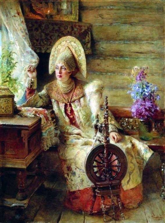 Opis obrazu Konstantina Makowskiego Młoda dama przy oknie