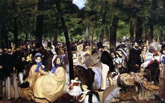 Opis obrazu Edouarda Maneta Muzyka w Tuileries