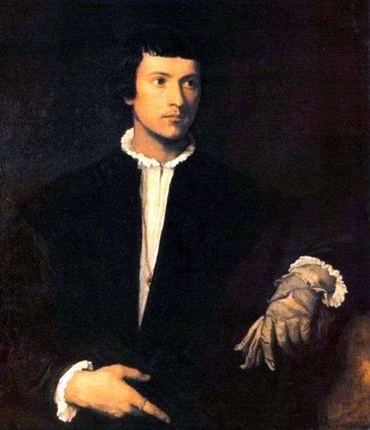 Opis obrazu Vecellio Titiana Młody człowiek w rękawiczce