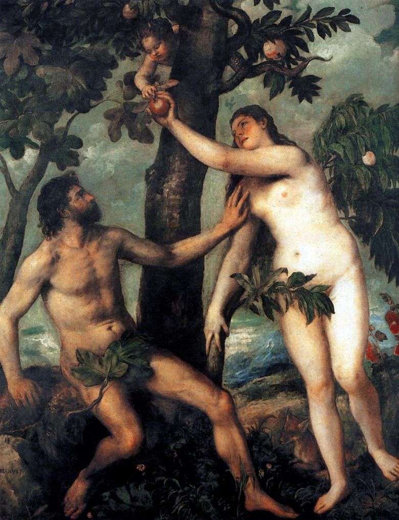 Opis obrazu Tycjana Adam i Ewa