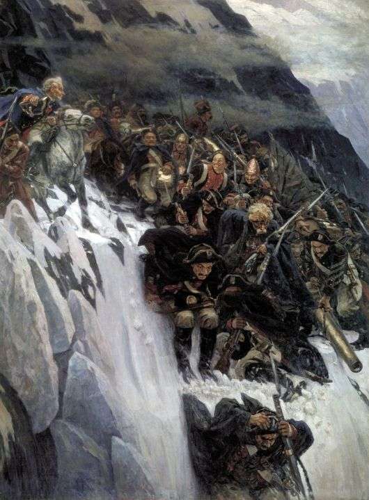 Opis obrazu Wasilija Surikowa Przeprawa Suworowa przez Alpy