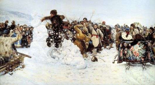 Opis obrazu Wasilija Surikowa Zabierając miasto śniegu