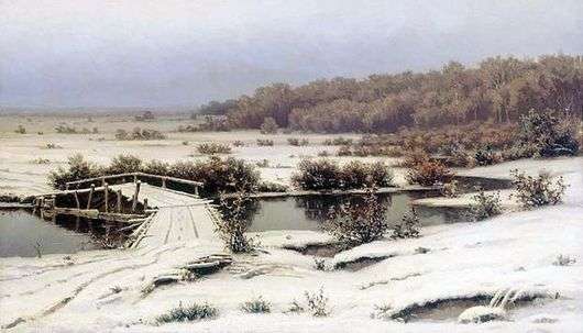 Opis obrazu Efima Volkova Wczesny śnieg