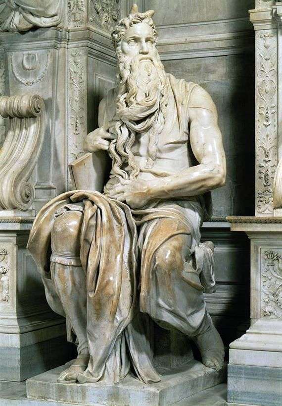 Opis rzeźby autorstwa Michała Anioła Buanarrotiego Mojżesza