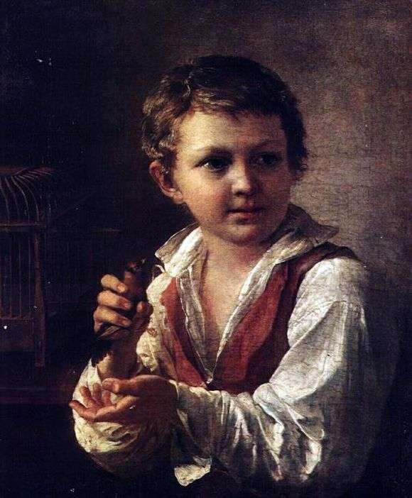 Opis obrazu Wasilija Tropinina Chłopiec z szczygiełkiem