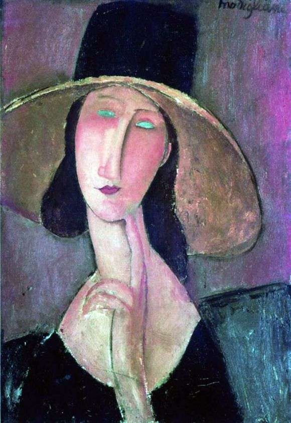 Opis obrazu Amedeo Modiglianiego Portret Jeanne Hébuterne w dużym kapeluszu