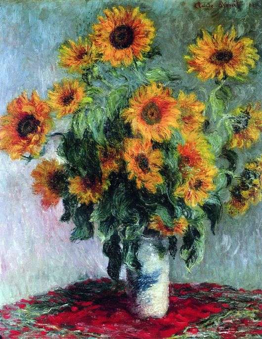 Opis obrazu Claude Moneta Słoneczniki