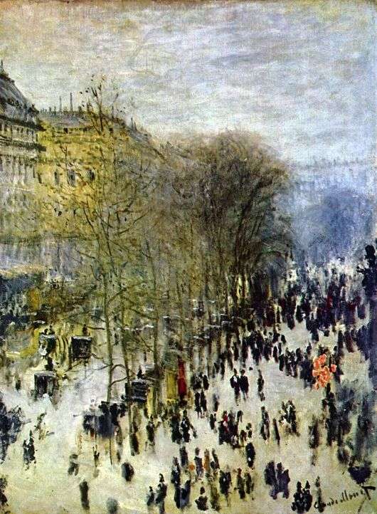 Opis obrazu Claudea Moneta Boulevard des Capucines w Paryżu
