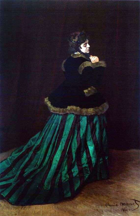 Opis obrazu Claudea Moneta Dama w zielonej sukience (Camille)