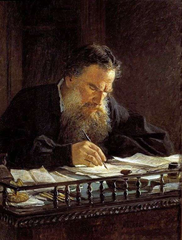 Opis obrazu Nikołaja Ge Portret Lwa Tołstoja