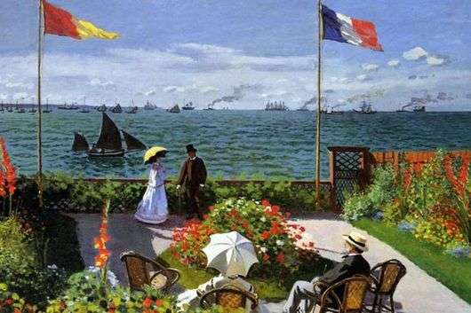 Opis obrazu Claudea Moneta Taras pod Saint Adresse