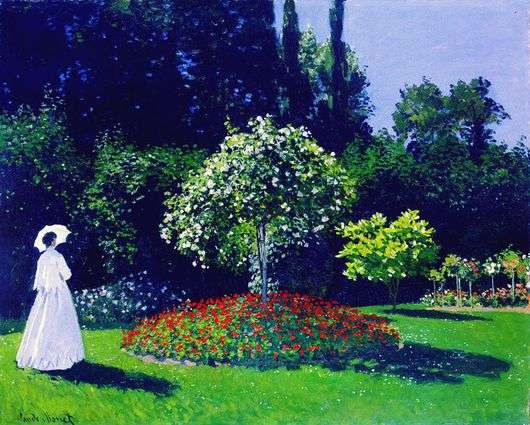 Opis obrazu Claudea Moneta Dama w ogrodzie