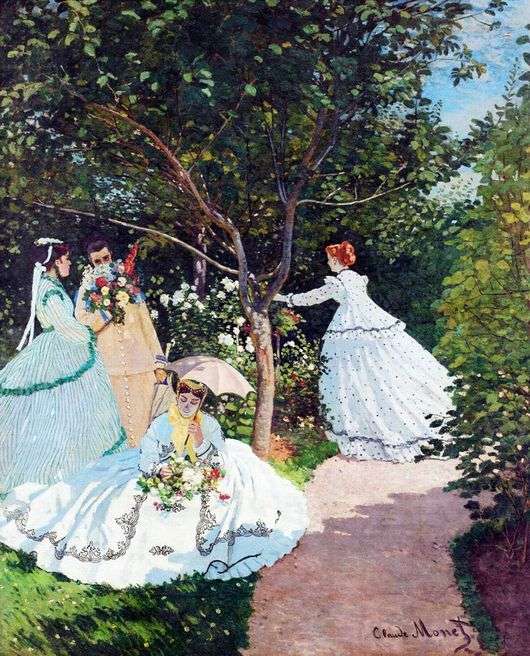 Opis obrazu Claudea Moneta Kobiety w ogrodzie
