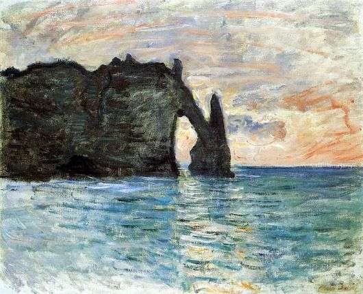 Opis obrazu Claudea Moneta Rock at Etretat