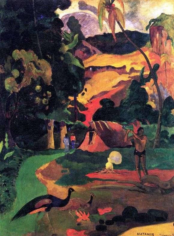 Opis obrazu Paula Gauguina Krajobraz z pawiami