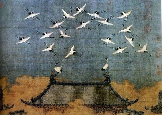 Opis obrazu Zhao Ji Żurawie