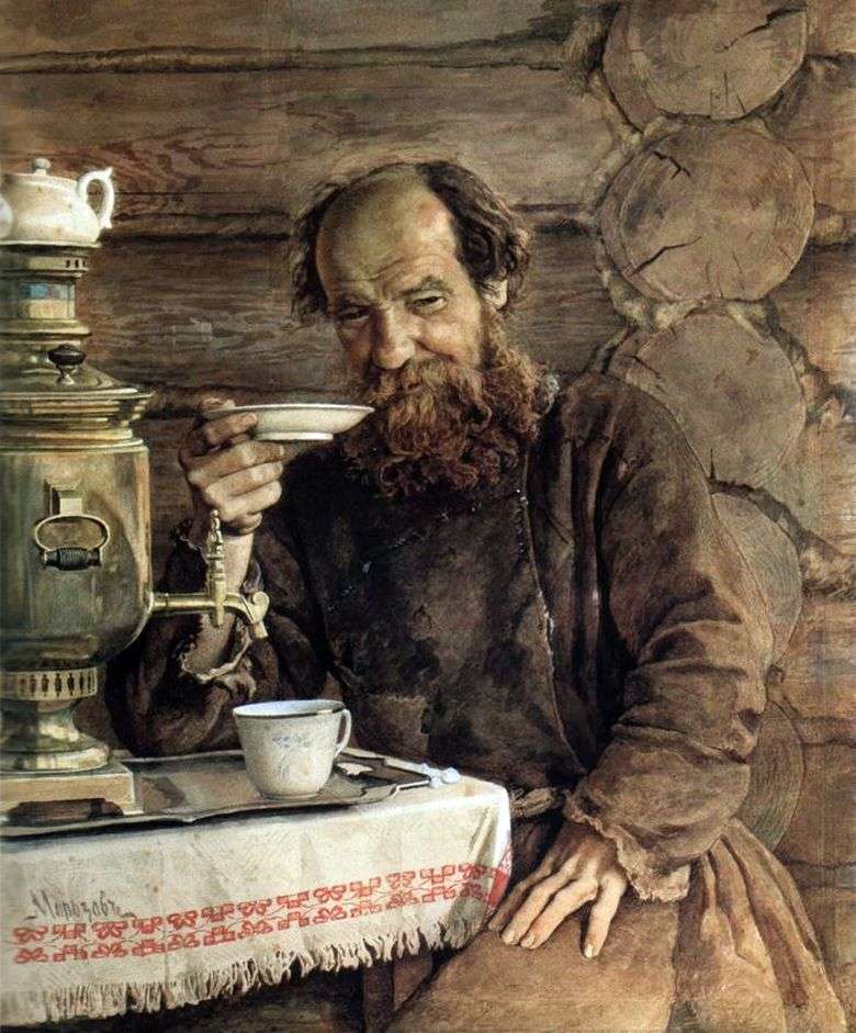 Opis obrazu Aleksandra Morozowa Na herbacie