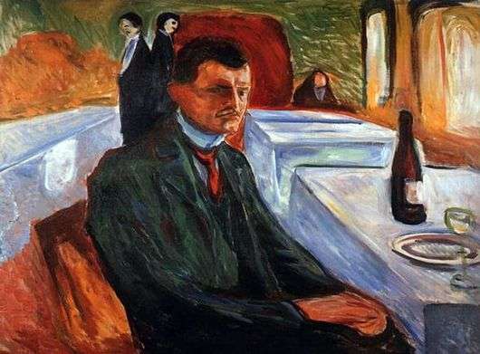 Opis obrazu Edvarda Muncha Autoportret z butelką wina