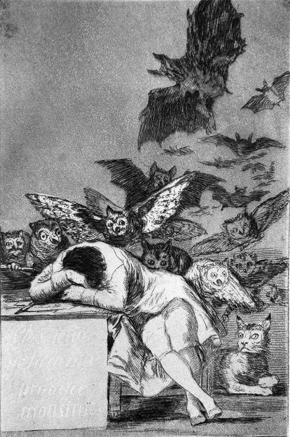 Opis obrazu Francisco de Goya Sen rozumu rodzi potwory
