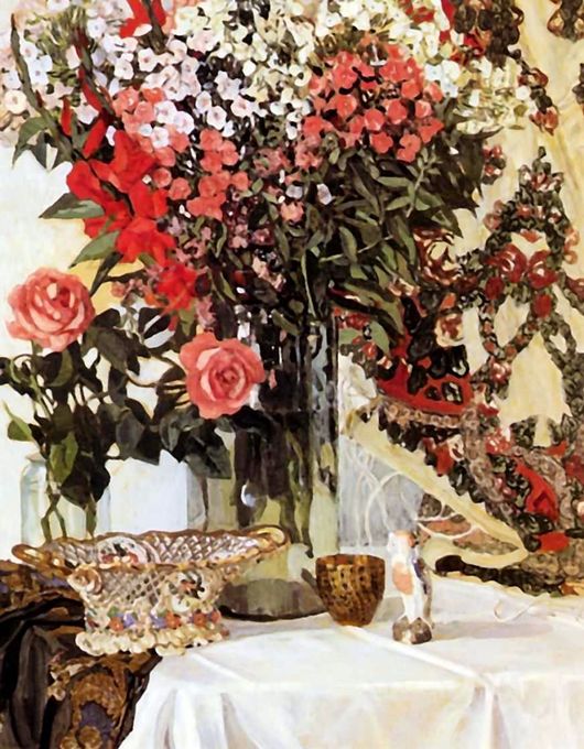 Opis obrazu Aleksandra Golovina Kwiaty w wazonie