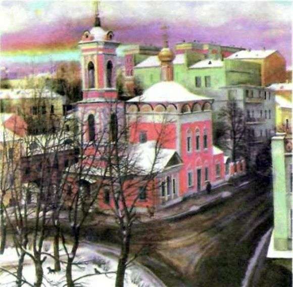 Opis obrazu Tatyany Nazarenko Kościół Wniebowstąpienia Pańskiego przy ulicy Nieżdanowa