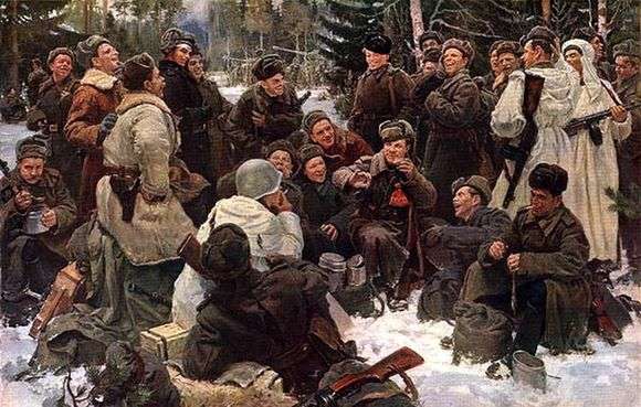 Opis obrazu Jurija Neprintseva Odpoczynek po bitwie