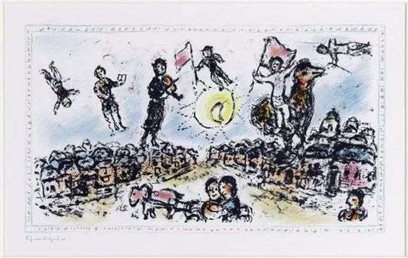 Opis litografii Marca Chagalla Holiday