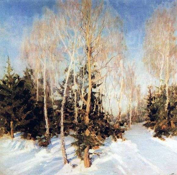 Opis obrazu Igora Grabara Pejzaż zimowy