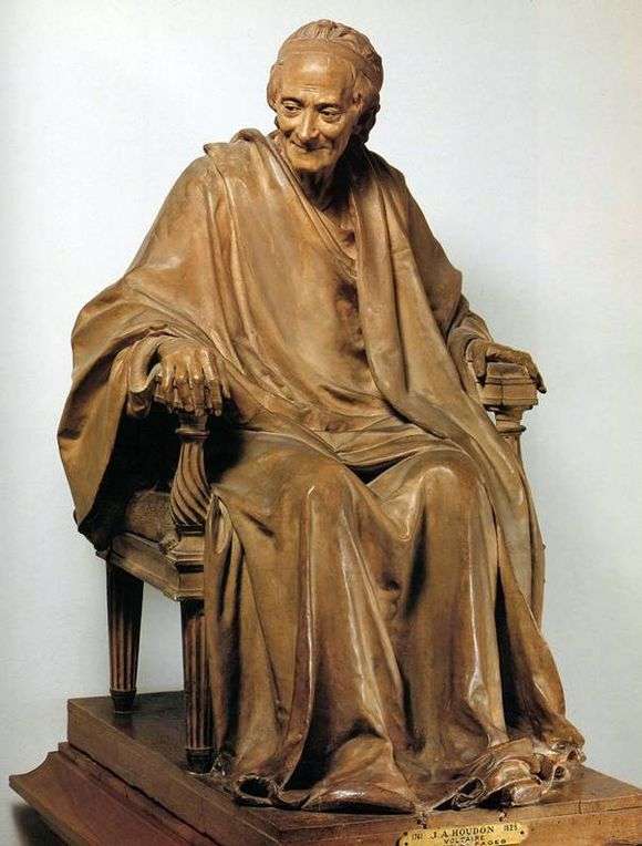 Opis rzeźby Jeana Houdona Voltaire