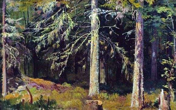 Opis obrazu Iwana Szyszkina Świerkowy las