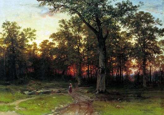 Opis obrazu Iwana Szyszkina Wieczorem las